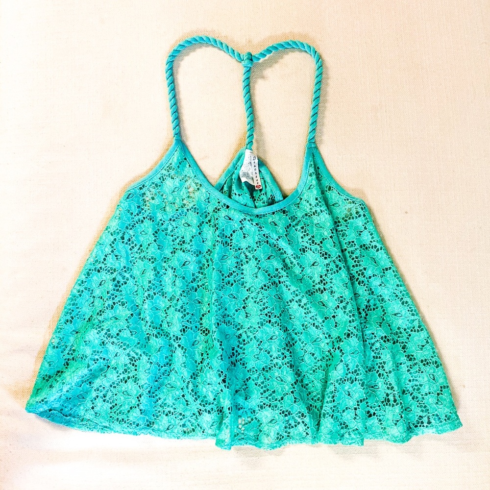 Teal Lace Tank XL